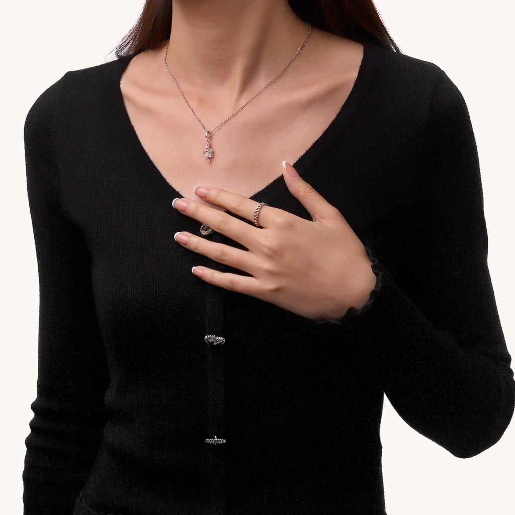 Gnoce Lucky Snake Pendant Dangle Charm_5