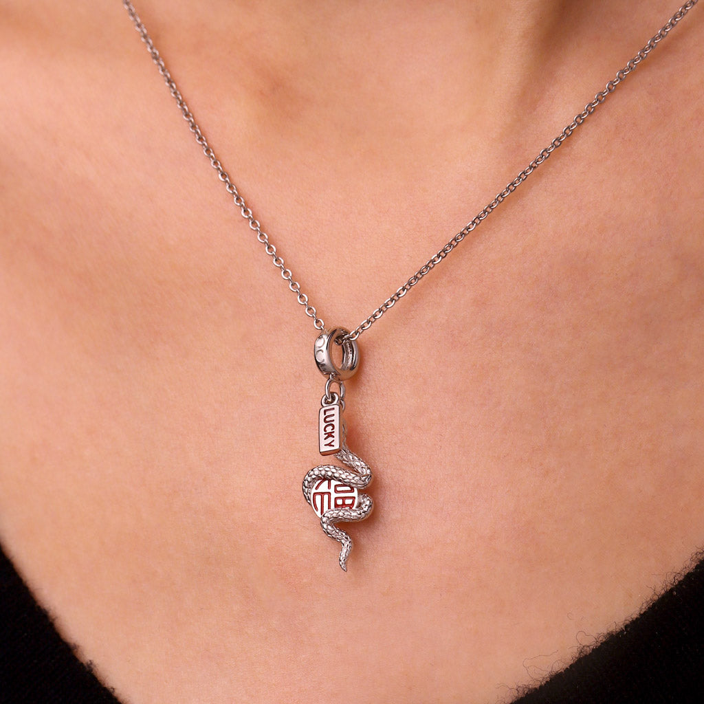 Gnoce Lucky Snake Pendant Dangle Charm_6
