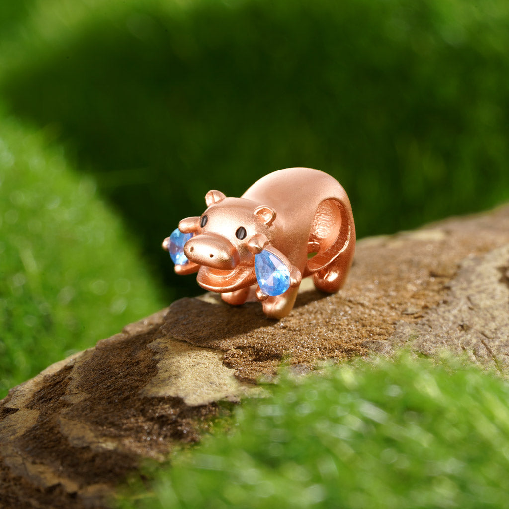 Gnoce 18K Rose Gold Plated Hippo Charm_3