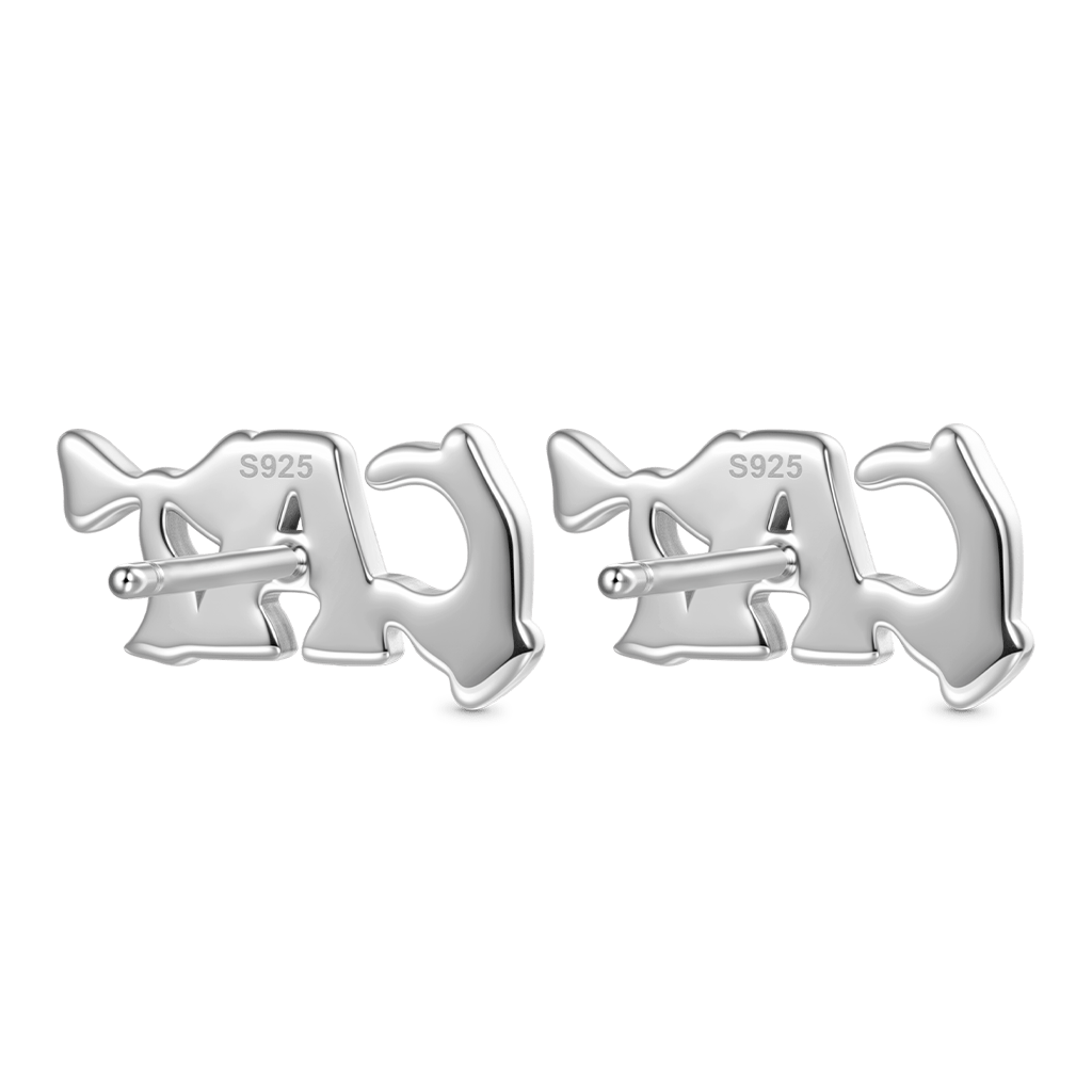 Gnoce The Cat in the Hat CAT Letter Stud Earrings_2