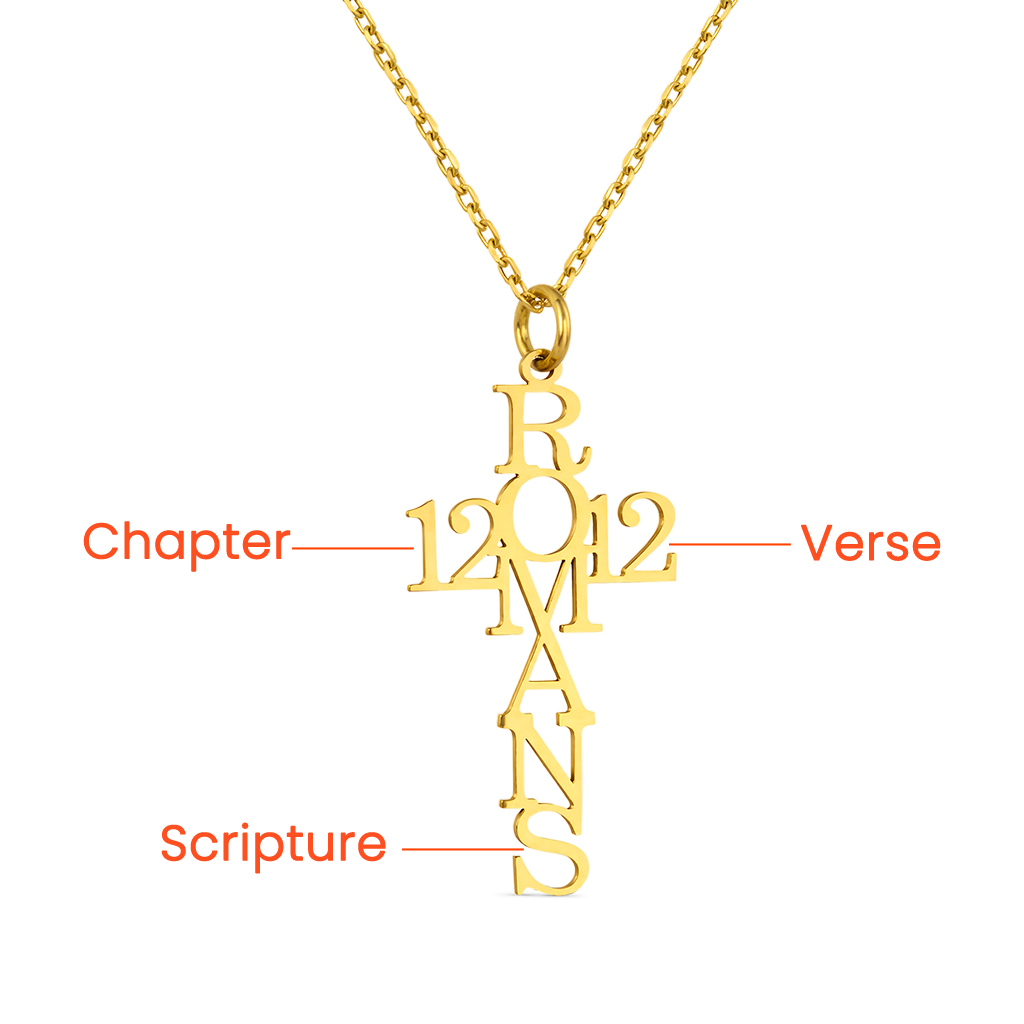 Gnoce Personalized Psalm Bible Verse Cross Necklace_2