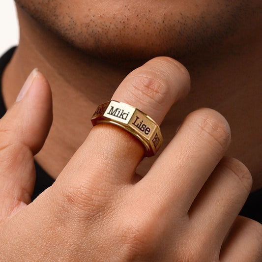 Gnoce Personalized Engravable Men Band Ring_5