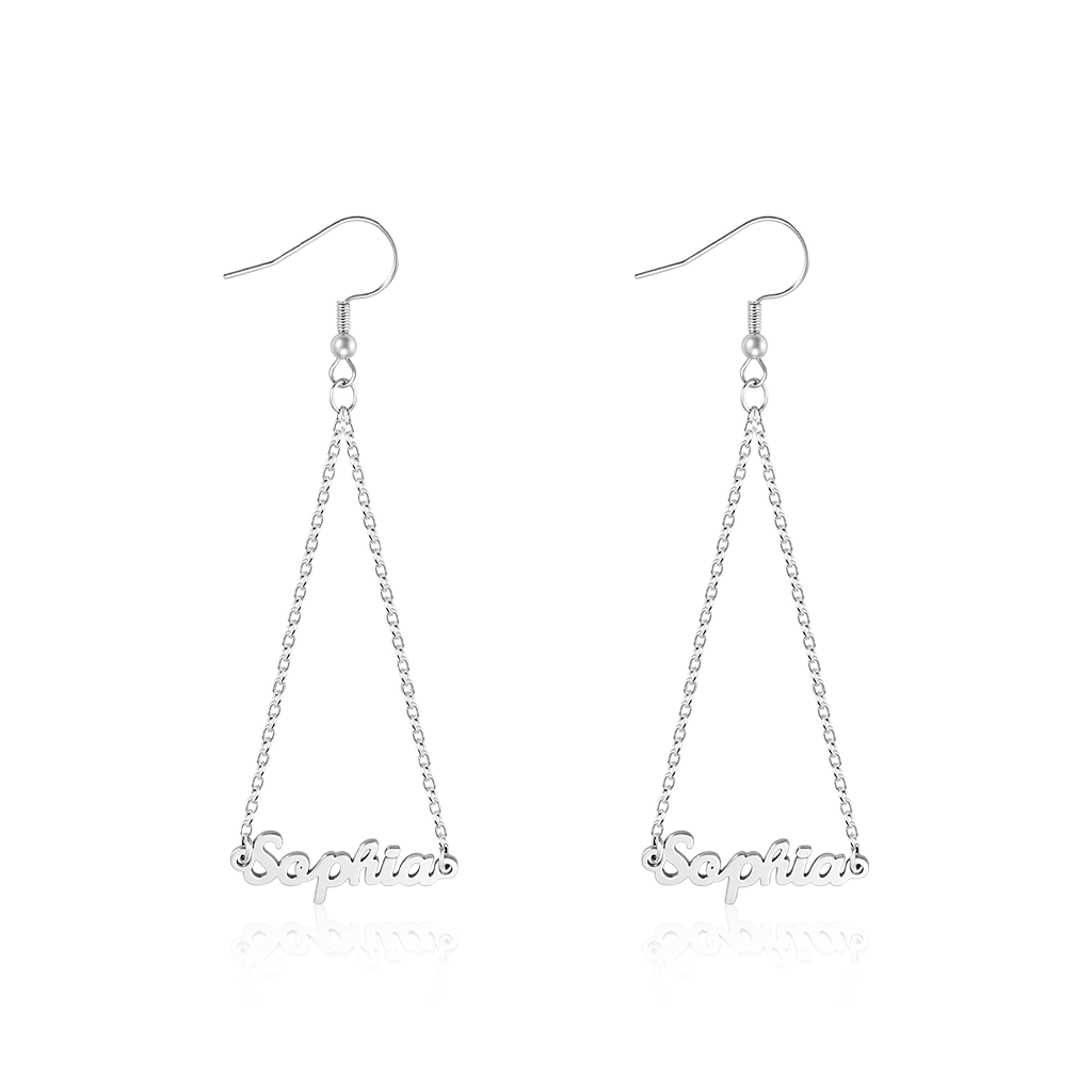 Gnoce Personalized Name Triangle Dangle Earrings_1