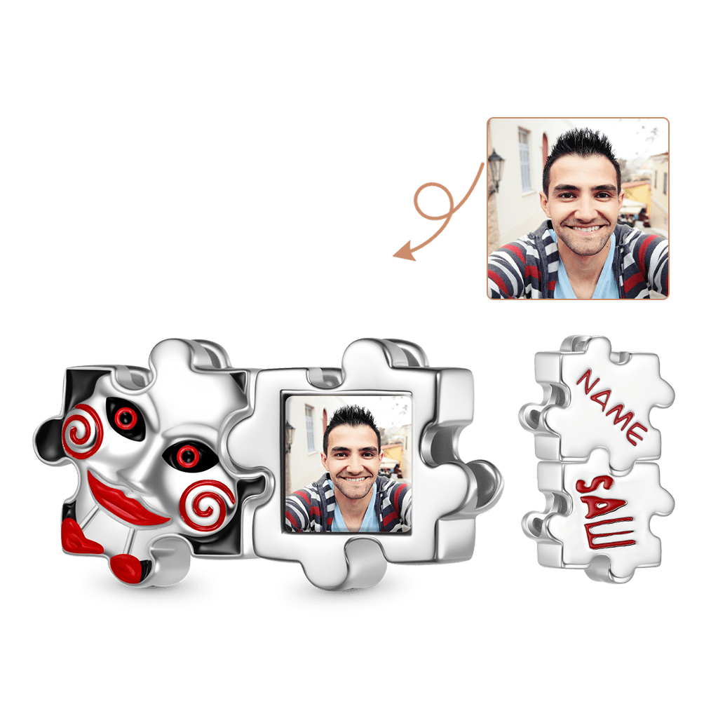 Gnoce Horror Billy the Puppet SAW Engravable Photo Charm_1