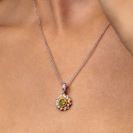 Gnoce Double Sunflower Charm Platinum-plated Silver Blend_2