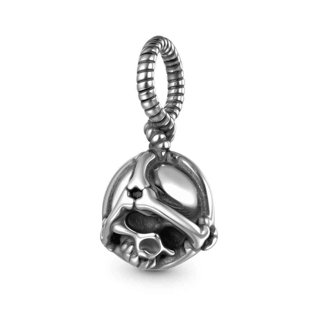 Gnoce Vintage Skull Charm Platinum-plated Silver Blend_1