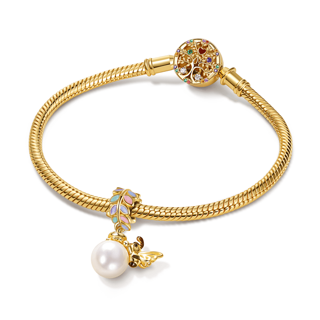 Gnoce Pearl Bee Pendant Dangle Charm_3