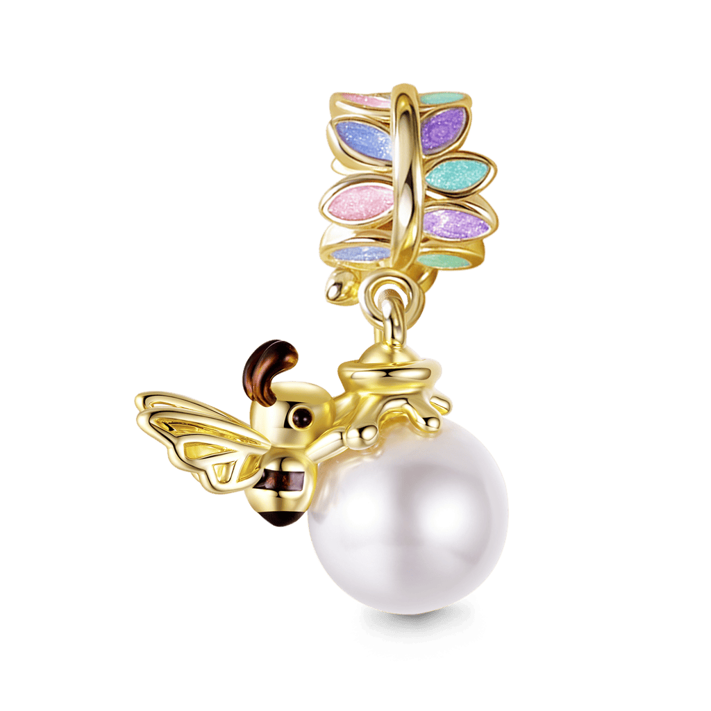 Gnoce Pearl Bee Pendant Dangle Charm_5
