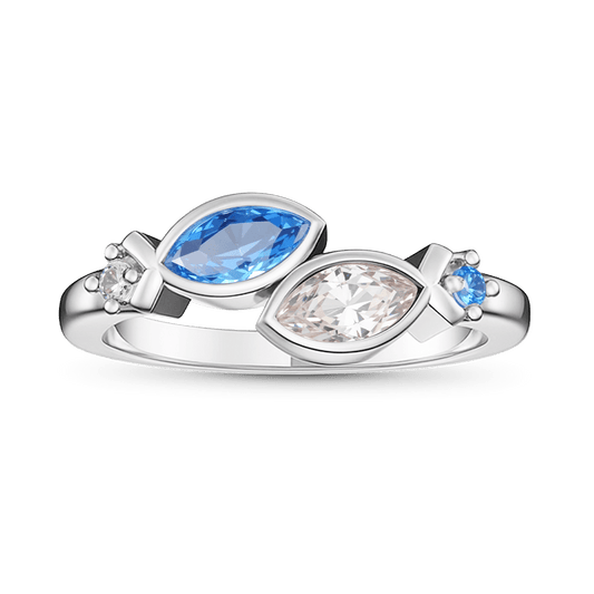 Gnoce Together in Faith Jesus Fish Ring Platinum-plated Silver Blend_1