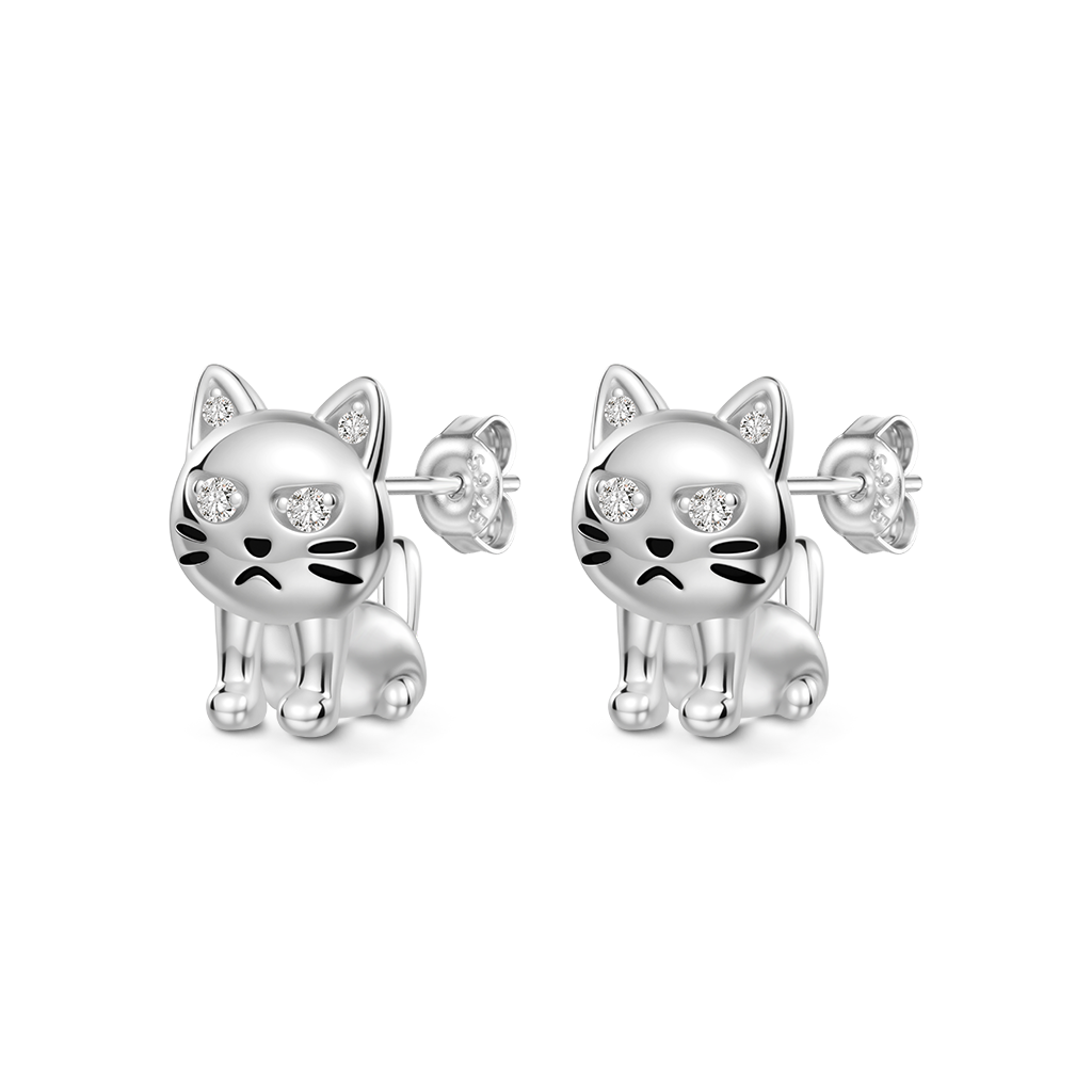 Gnoce Grumpy Cat Stud Earrings_1