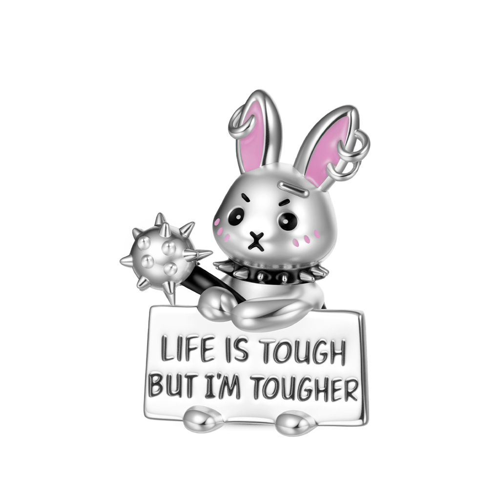 Gnoce Punk Bunny Charm Platinum-plated Silver Blend_1