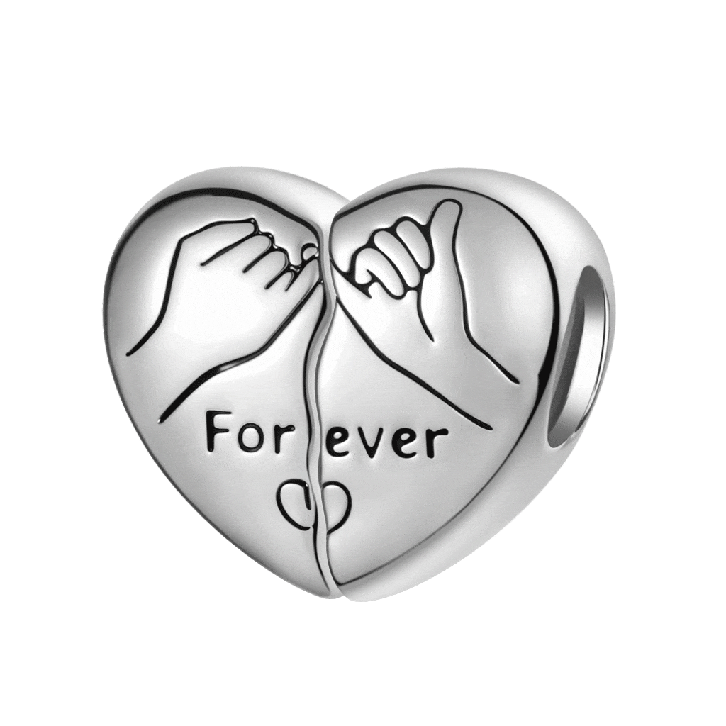 Gnoce Love Forever Heart Charm Platinum-plated Silver Blend_1