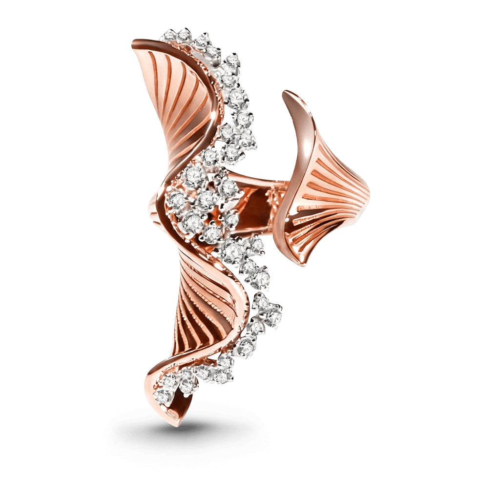 Gnoce Swirl Wave Round-Cut Moissanite Ring_1