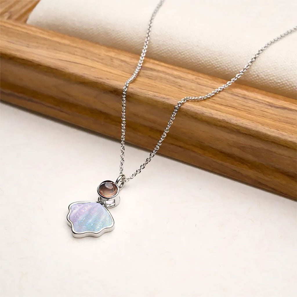 Gnoce Personalized Shell Necklace with Photo Pearl_2