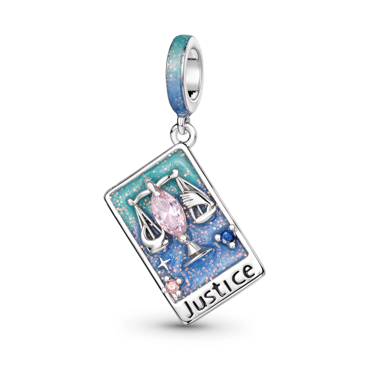 Gnoce Justice Tarot Glow-in-the-Dark Charm Platinum-plated Silver Blend_2