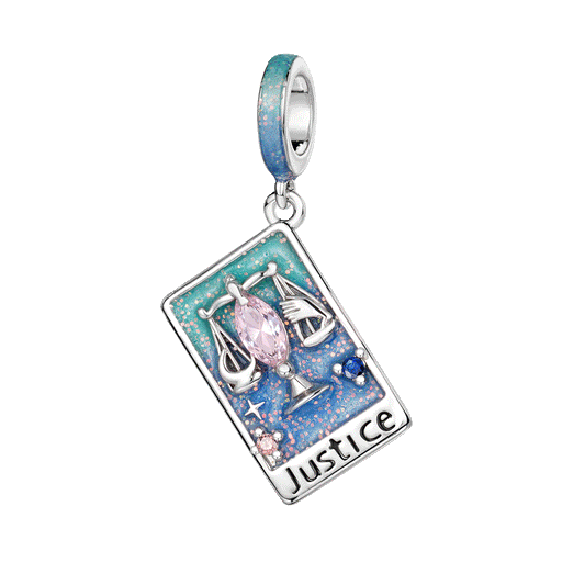 Gnoce Justice Tarot Glow-in-the-Dark Charm Platinum-plated Silver Blend_1