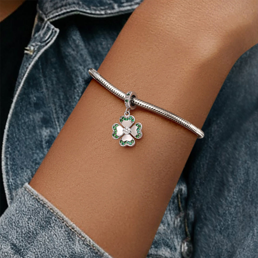 Gnoce Four-leaf Charm Platinum-plated Silver Blend_2