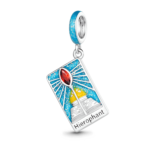 Gnoce The Hierophant Tarot Glow-in-the-Dark Charm Platinum-plated Silver Blend_1