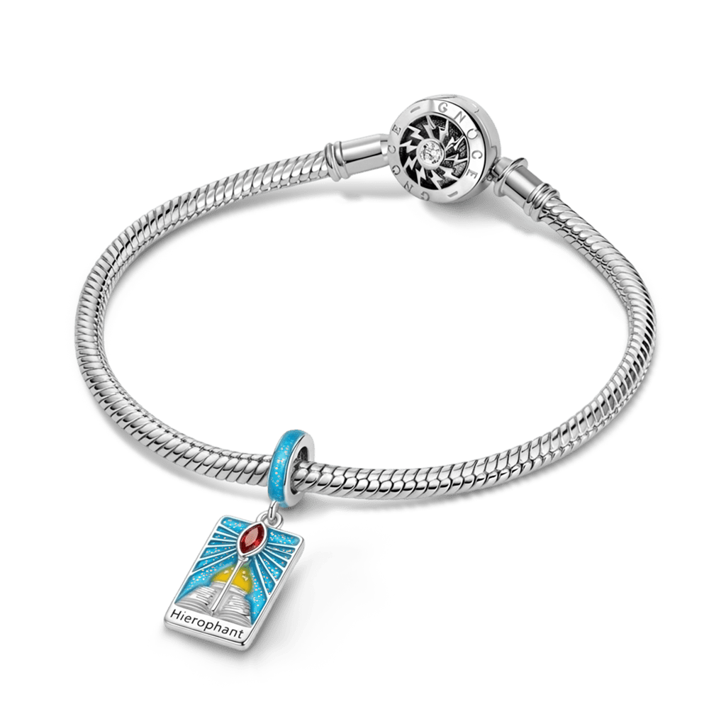 Gnoce The Hierophant Tarot Glow-in-the-Dark Charm Platinum-plated Silver Blend_4