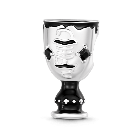 Gnoce Gothic Snake Skeleton Goblet Charm Platinum-plated Silver Blend_1