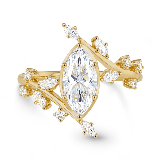 Gnoce Nature-Inspired Vine Marquise-Cut Engagement Ring_1