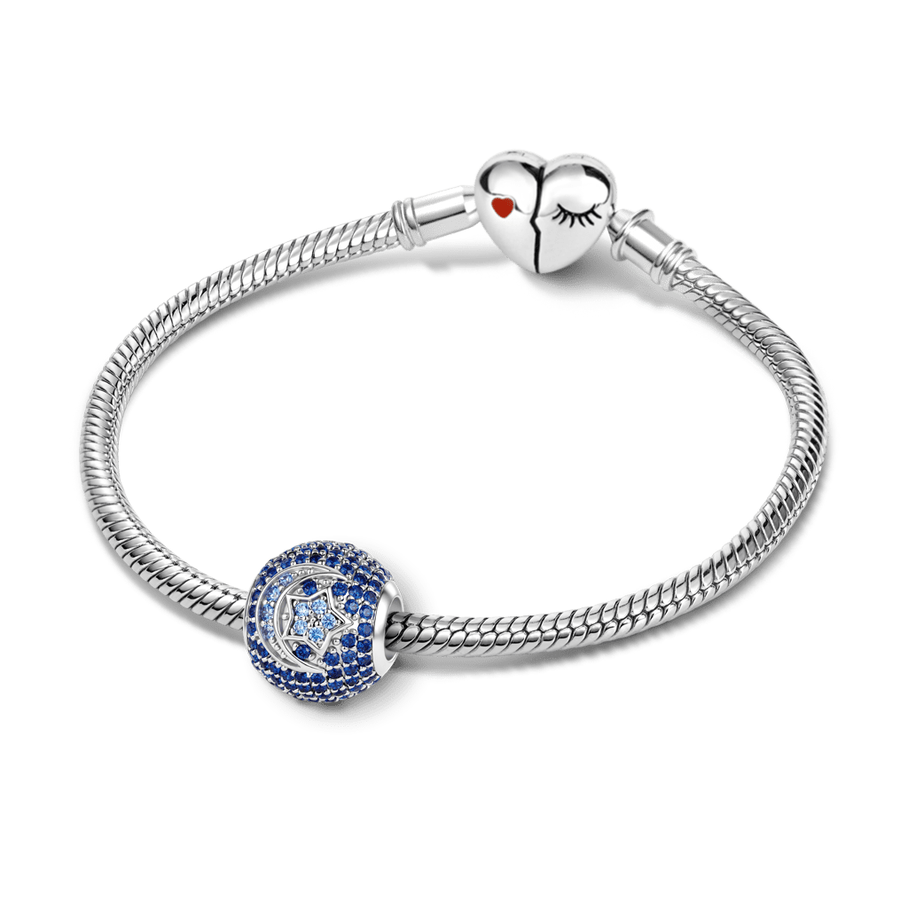 Gnoce Moon & Star Charm Platinum-plated Silver Blend_3