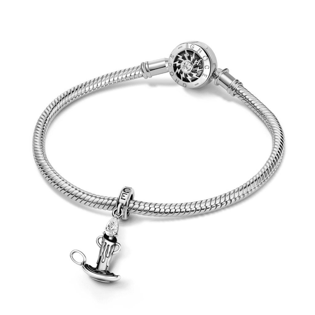 Gnoce Candle Birthstone Charm Platinum-plated Silver Blend_3