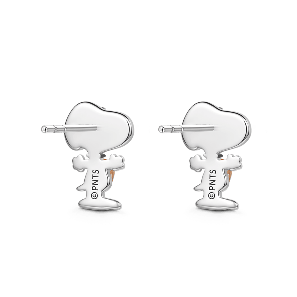 Gnoce Peanuts Snoopy Embraces Pear-Cut Stud Earrings_4