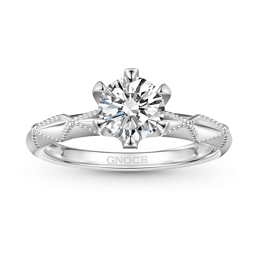Gnoce 1Ct Round Halo Moissanite Ring Platinum-plated Silver Blend_1