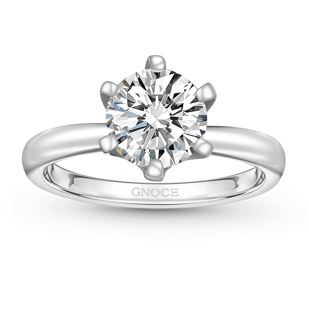 Gnoce 2CT Round Halo Moissanite Ring Platinum-plated Silver Blend_1
