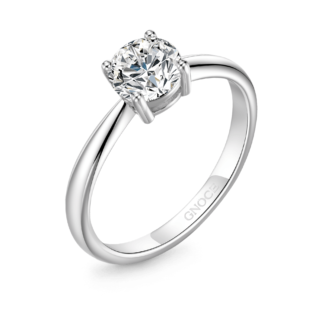 Gnoce Moissanite Engagement Ring Platinum-plated Silver Blend_2