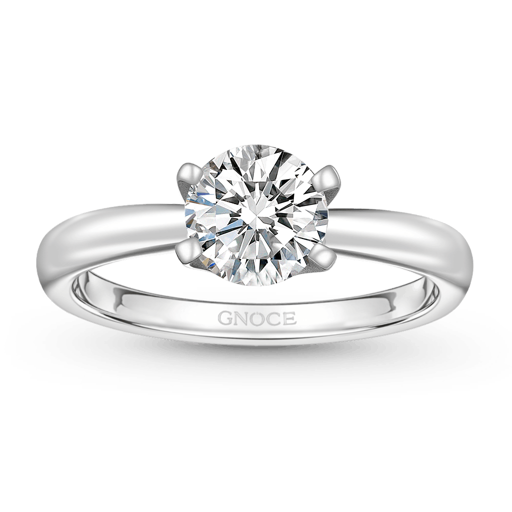 Gnoce Moissanite Engagement Ring Platinum-plated Silver Blend_1