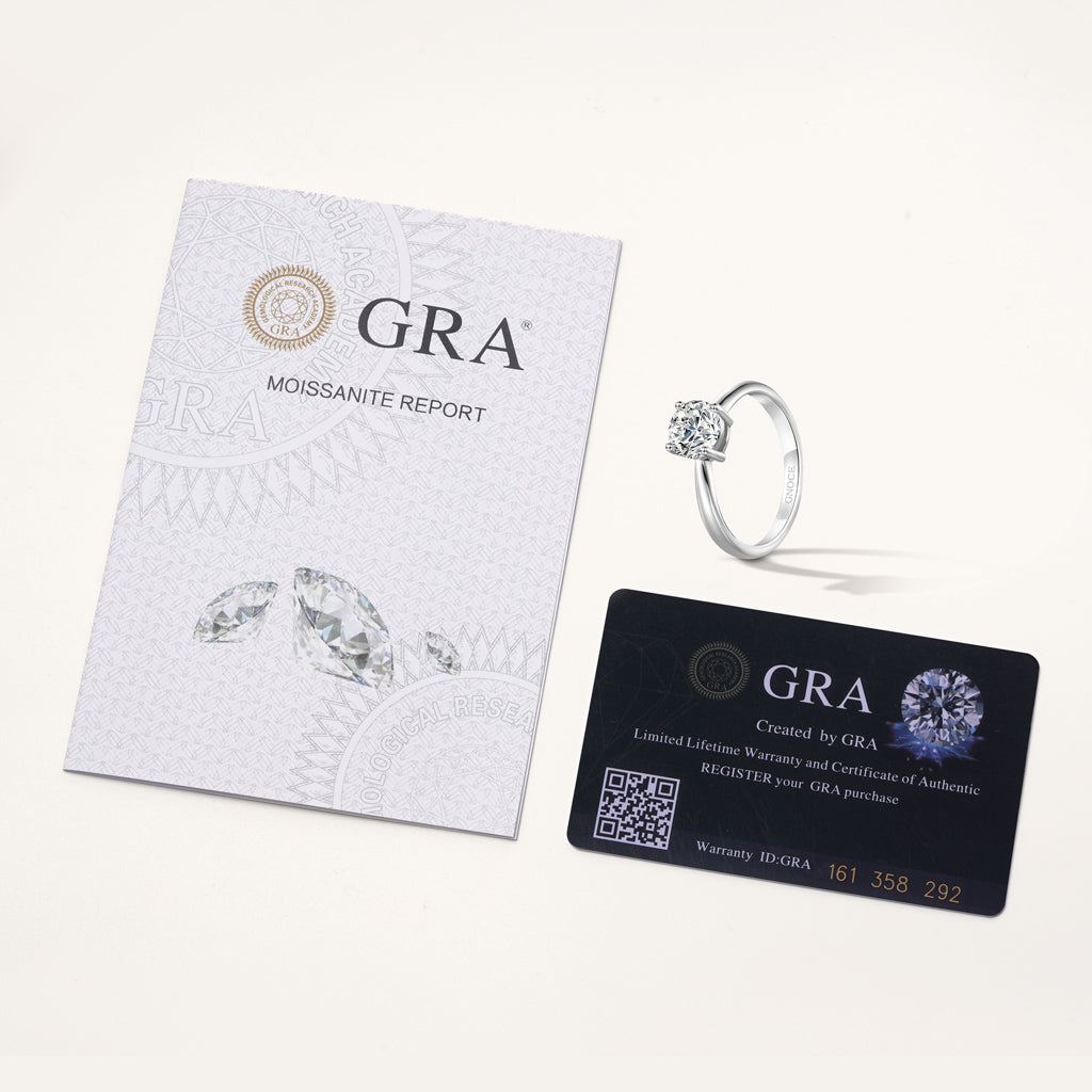 Gnoce Moissanite Engagement Ring Platinum-plated Silver Blend_3
