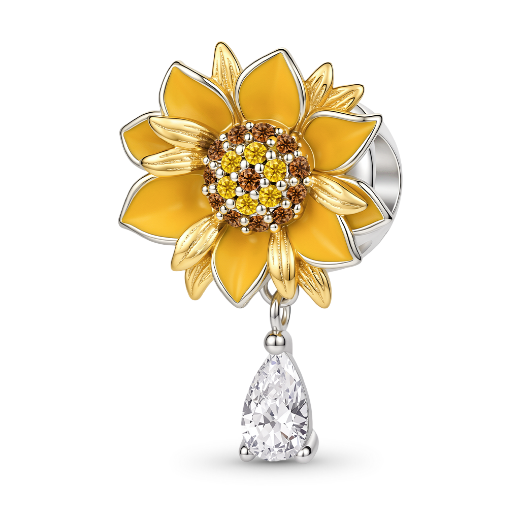 Gnoce Sunflower Charm Platinum-plated Silver Blend_2