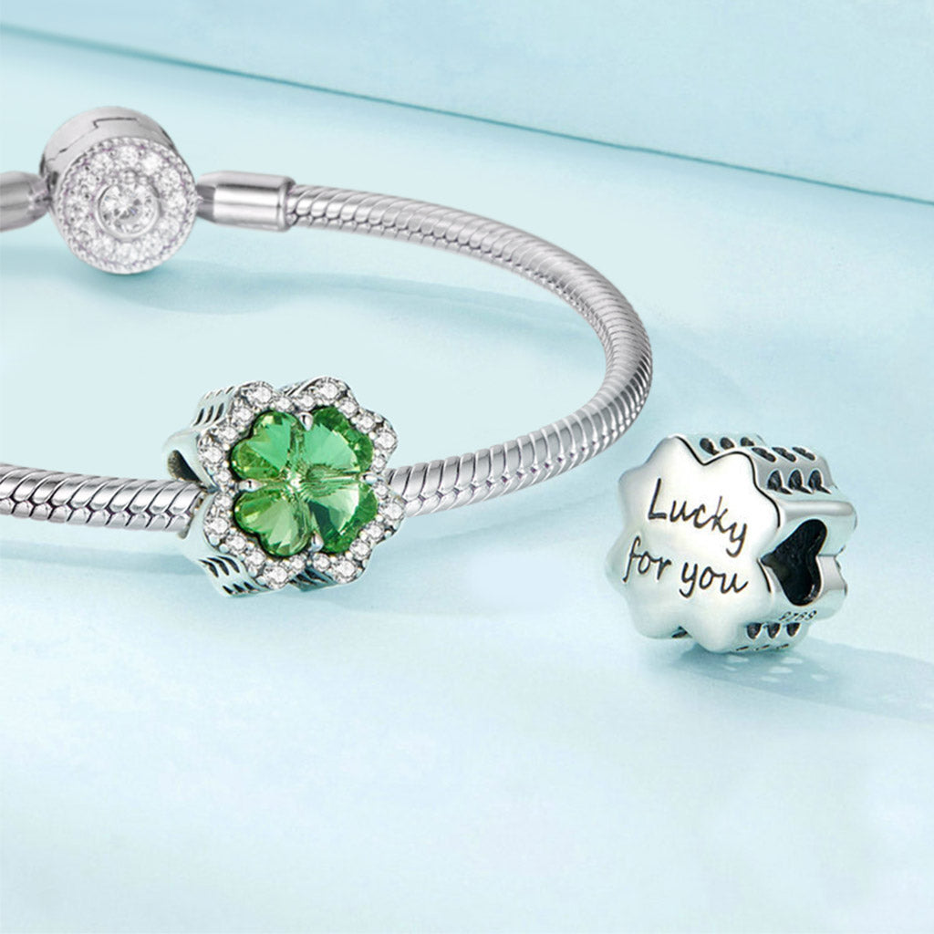 Gnoce Lucky Green Four-leaf Clover Charm_3