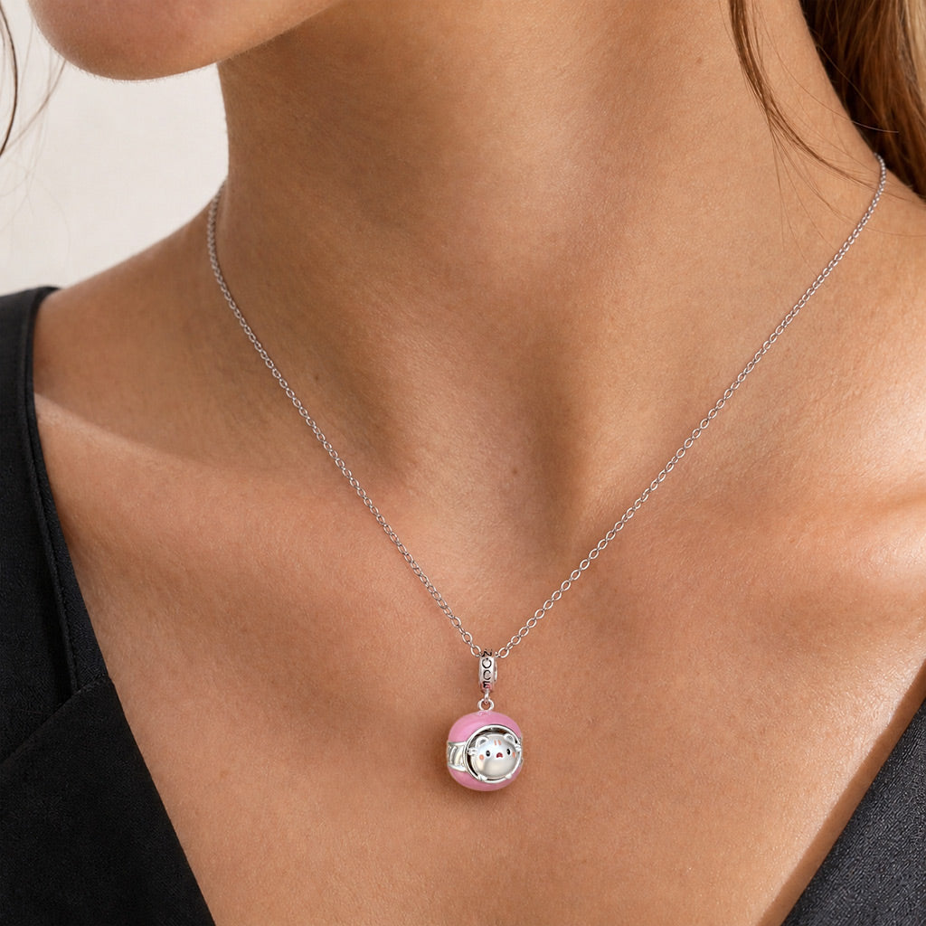 Gnoce Detachable Cat Macaron Charm Platinum-plated Silver Blend_3