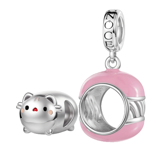 Gnoce Detachable Cat Macaron Charm Platinum-plated Silver Blend_1