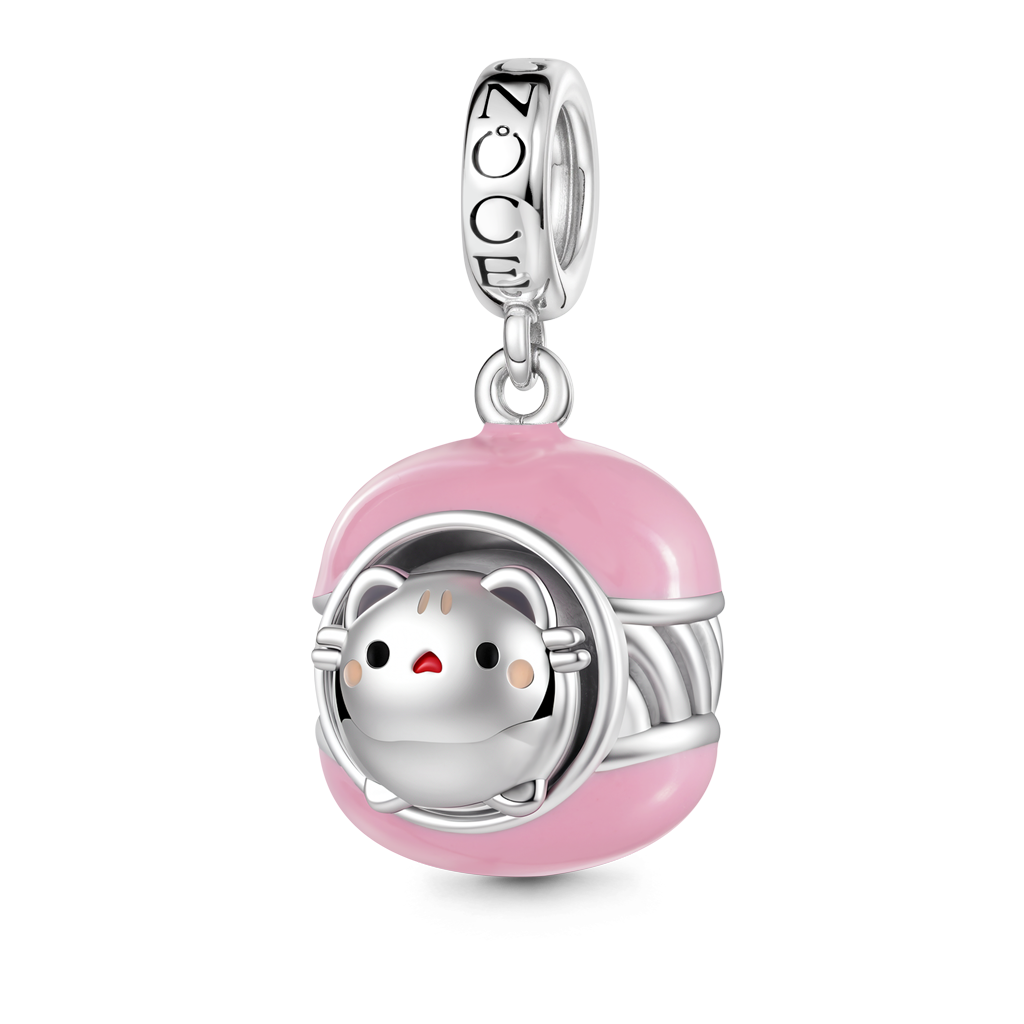 Gnoce Detachable Cat Macaron Charm Platinum-plated Silver Blend_2