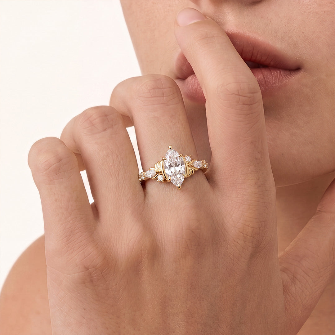 Gnoce Vintage Filigree Marquise-cut Engagement Ring_2