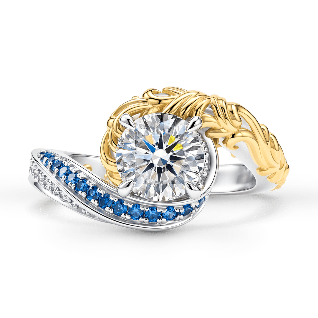 Gnoce Intertwined Moissanite Sapphire Filigree Ring_1