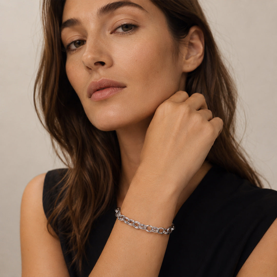 Gnoce Polished Rolo Chain Bracelet_3