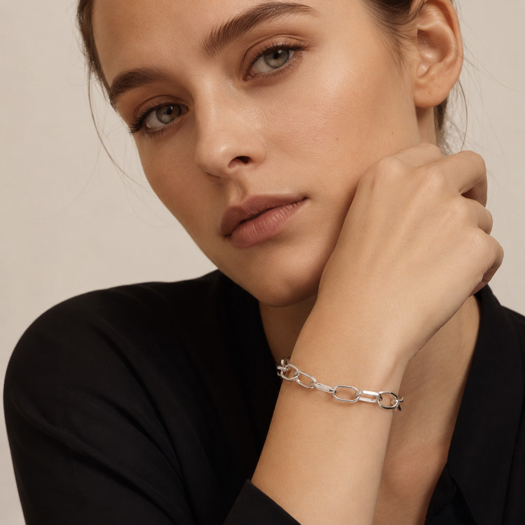 Gnoce Elongated Oval Link Bracelet_3