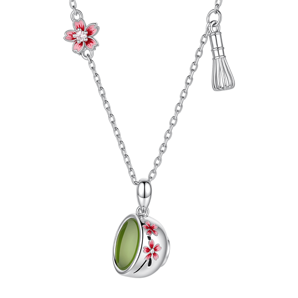 Gnoce Matcha Cup Necklace Platinum-plated Silver_1