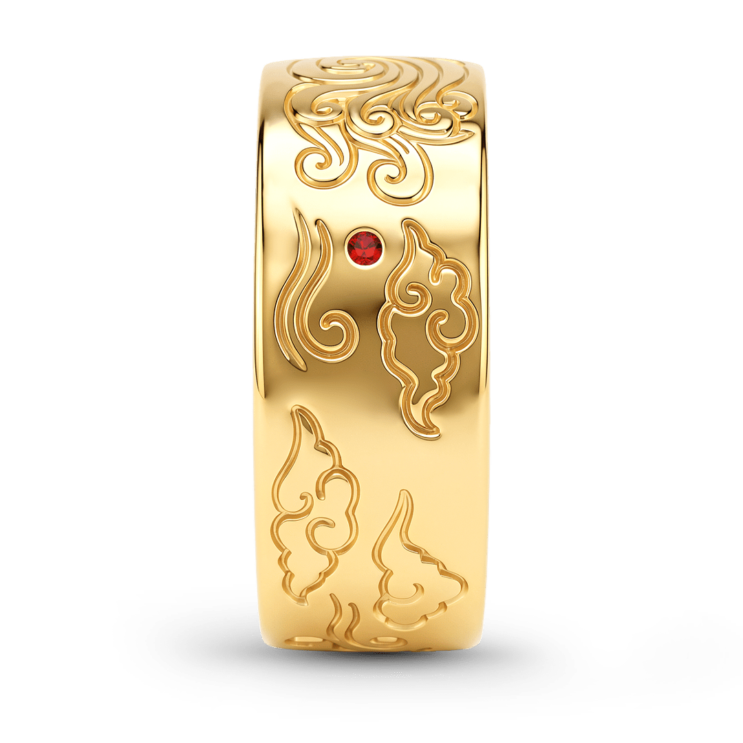 Gnoce Fox Auspicious Clouds Engraved Ring_4
