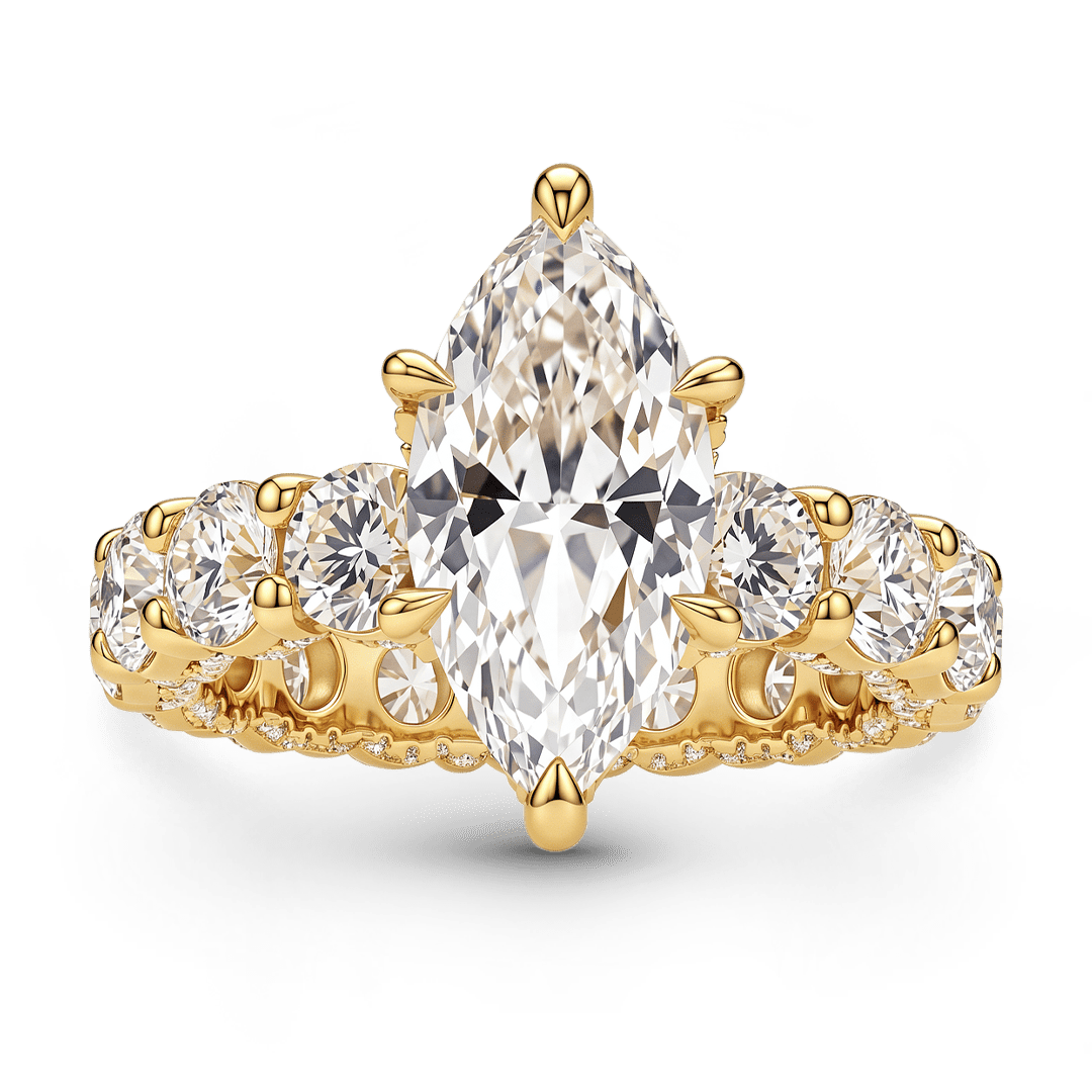 Gnoce Marquise Cut Moissanite Diamond Ring_5