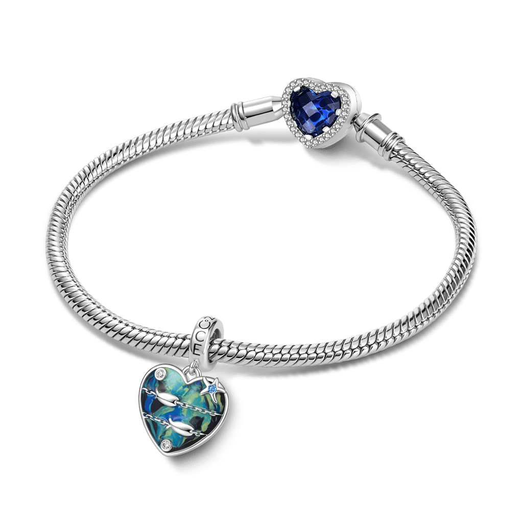 Gnoce Ocean Fish Dangle Charm Platinum-plated Silver Blend_3