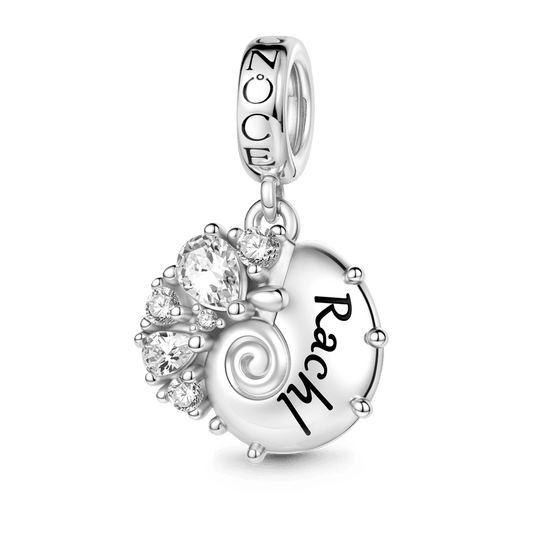 Gnoce Engravable Conch Dangle Charm Platinum-plated Silver Blend_1