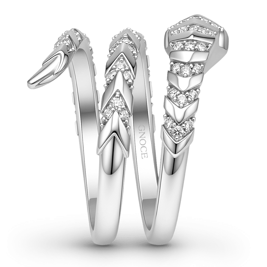 Gnoce Coiled Snake Ring Platinum-plated Silver Blend_5