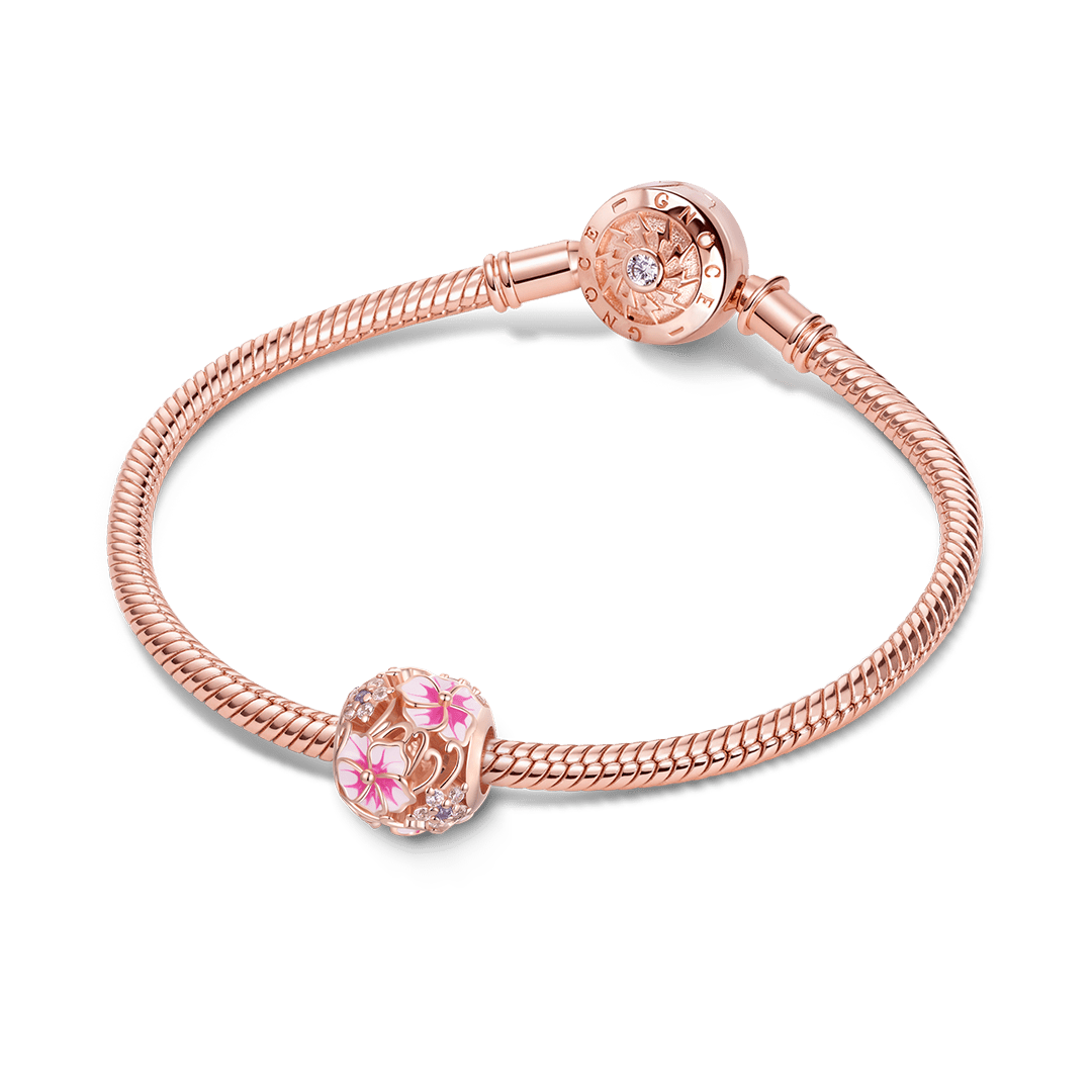 Gnoce Japanese Style Pink Cherry Blossom Beads 925 Sterling Silver_3