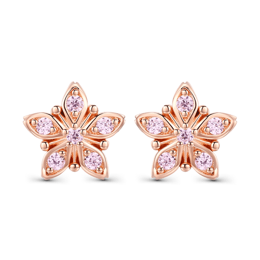 Gnoce Japanese Style Cherry Blossom Earrings 925 Sterling Silver_1